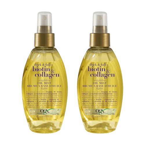 OGX Biotin & Collagen Weightless Oil Mist, 4 Fl Oz - 2 Pack