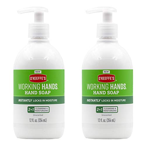O'Keeffe's Unscented Moisturizing Hand Soap 12 oz Pump Bottle Twin Pack