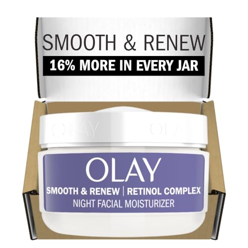 Olay Smooth & Renew Retinol Night Cream, 2 oz, Fragrance-Free, Eco Jar
