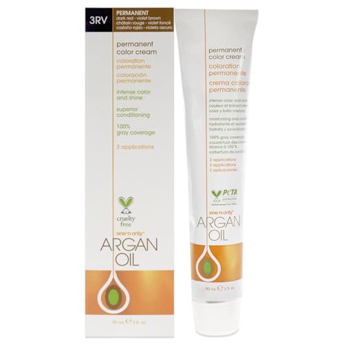 One N' Only Argan Oil Permanent Hair Color 3RV Dark Red Violet Brown (3 oz)