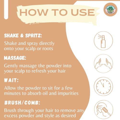 Organic Volumizing Dry Shampoo Powder for Dark Hair - 2.7 oz, Non-Aerosol - Image 5