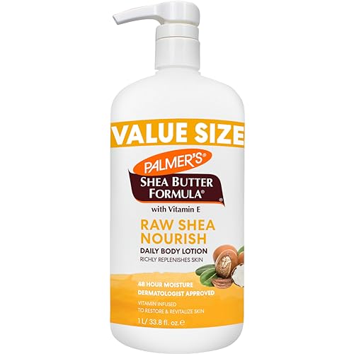 Palmer's Raw Shea Body Lotion, 33.8 oz Pump Bottle for Dry Skin