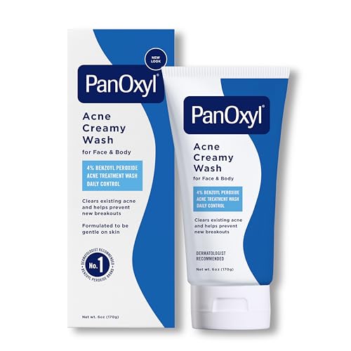 PanOxyl 4% Benzoyl Peroxide Acne Creamy Wash 6 oz for Clear Skin