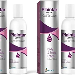 Plaintar Coal Tar Lotion for Dandruff, Psoriasis & Dermatitis - 3.38 Oz (2 Pack)