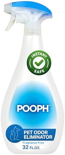 Pooph 32oz Pet Odor Eliminator Spray for Dogs and Cats, Safe Freshener