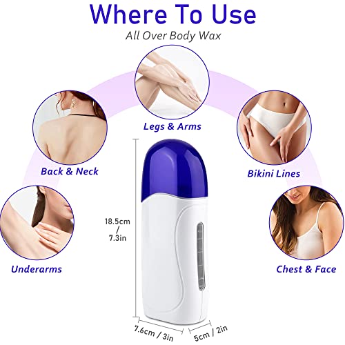 Portable Wax Roller Kit for Hair Removal, Soft Wax Heater, Travel-Friendly - Image 4