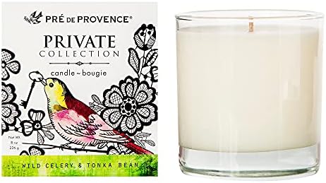 Pre de Provence Wild Celery & Tonka Bean Candle 8 oz Private Collection Unscented