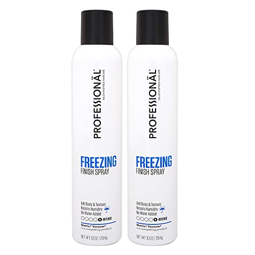 Professional Freezing Finish Hair Spray 10 oz (2-Pack) - Extra Strong, Humidity-Resistant