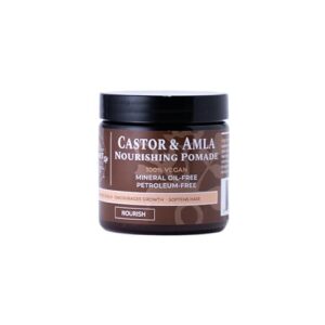 Qhemet Biologics Castor & Amla Vegan Pomade for Softness & Sheen (4 oz)