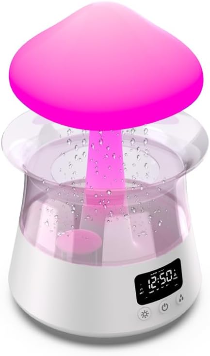 White Rain Cloud Humidifier Diffuser with Gentle Alarm Clock, 300ml - Image 8