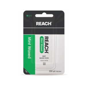REACH Mint Waxed Dental Floss, 200 yds, Shred Resistant, PFAS-Free, Gentle Care