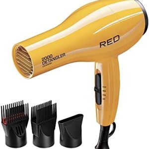 RED by KISS 2000W Ceramic Hair Dryer with 3 Attachments (Yellow)