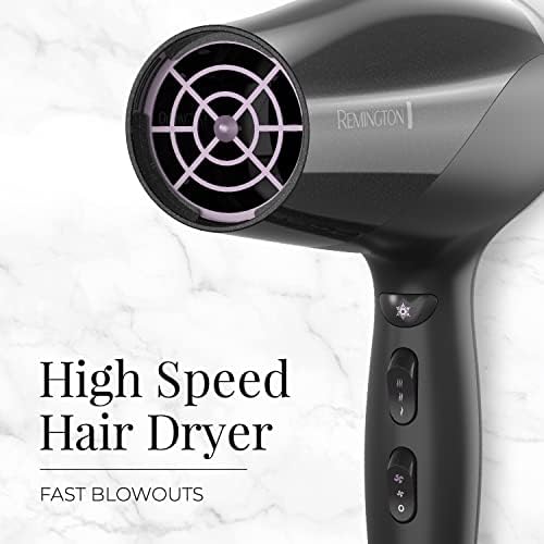 Remington Hair Dryer with Ceramic Ionic Tourmaline, Diffuser & Concentrator Set, Black - Image 3