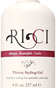 RICI Thirsty Styling Gel for Curly Hair - Frizz Control, 8 oz, USA Made