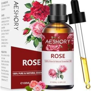 Pure Rose Essential Oil 3.38 Fl Oz for Aromatherapy, Massage, Soap, Candle Making