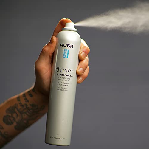 RUSK Extra-Hold Thickening Hairspray 10.6 oz UV Protection for Color-Treated Hair - Image 5