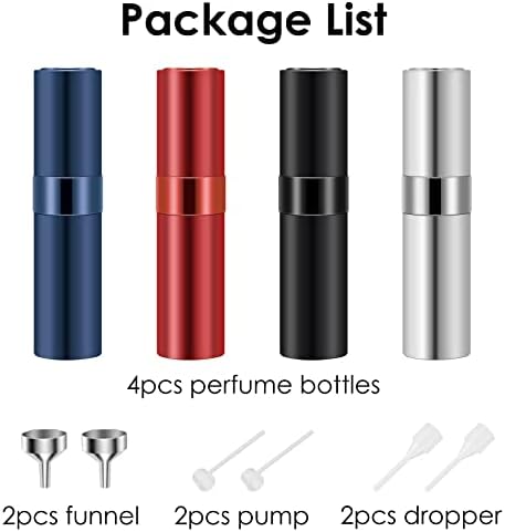 Saiveina 8ml Refillable Perfume Atomizer Travel Bottles Set of 4 Portable Easy Application - Image 6