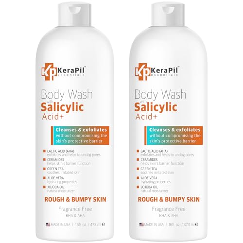 Salicylic Acid Body Wash - Exfoliating, Non-Drying, Unscented, 16 fl oz (2-Pack)