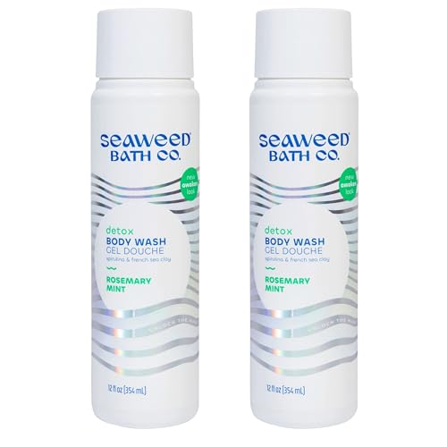 Seaweed Bath Co. Detox Body Wash, Rosemary Mint, 12 oz (2-Pack), Vegan & Cruelty-Free