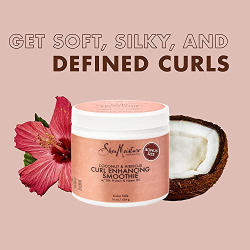 Shea Moisture Coconut & Hibiscus Curl Cream, 16 Fl Oz - Curl Enhancer & Frizz Control - Image 4