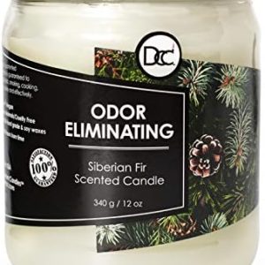 Siberian Fir Odor Eliminating Candle - 12oz Soy Blend, 80hr Burn, 95% Smell Reduction