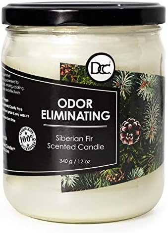 Siberian Fir Odor Eliminating Candle - 12oz Soy Blend, 80hr Burn, 95% Smell Reduction