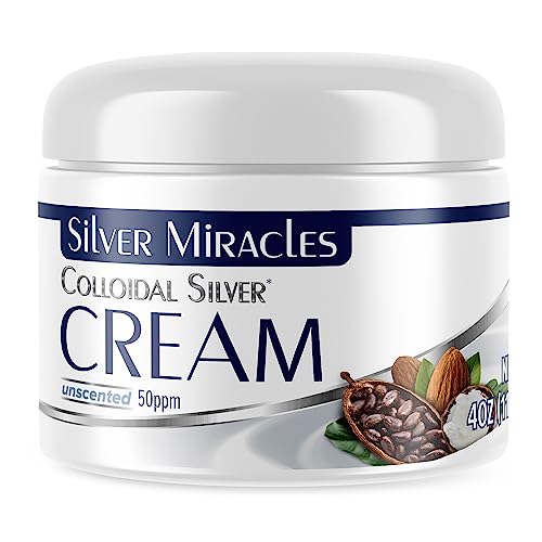 Silver Miracles 4oz Colloidal Silver Skin Healing Cream - Pure, Scent & Dye Free