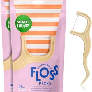 SMARTLIFECO Biodegradable Dental Floss Picks ? 100ct Vegan