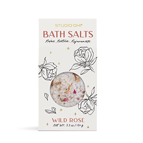 Studio Oh! Wild Rose Bath Salts - Quick Dissolve Aromatherapy Gift, 5.3 oz
