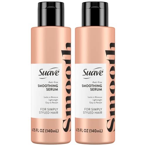 Suave Simply Styled Anti-Frizz Hair Serum for Frizzy Hair, 2 Pack, 9.5 Fl Oz