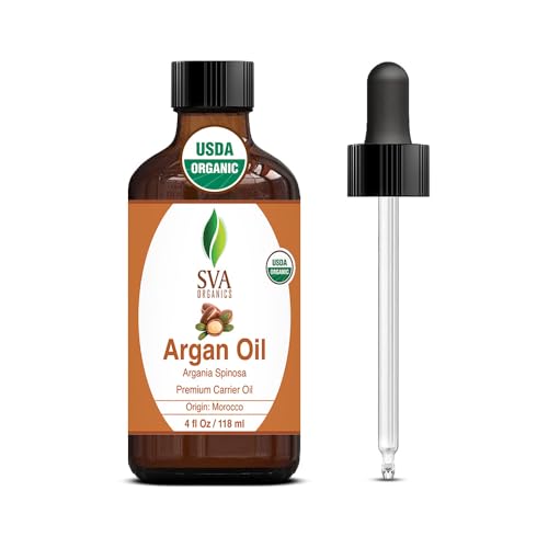 SVA Organic Argan Oil 4 Fl Oz - 100% Natural Cold Pressed for Skin & Hair