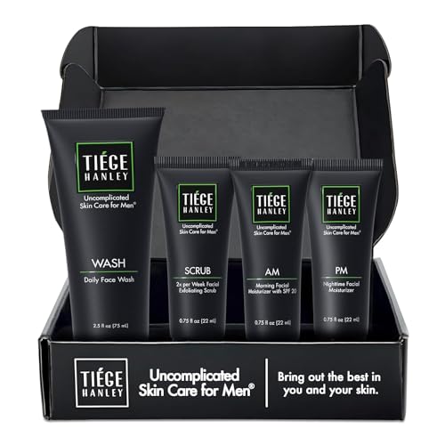 Tiege Hanley Men's Skin Care Set - Level 1 Face Wash, Scrub & Moisturizer