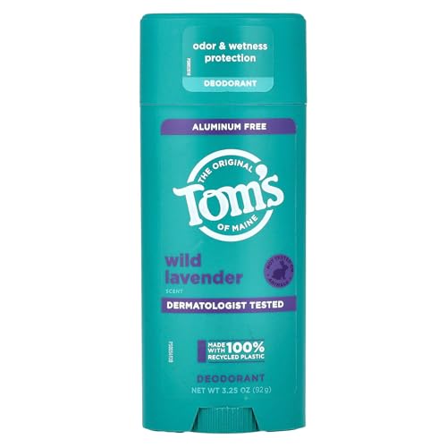 Tom's of Maine Wild Lavender Aluminum-Free Deodorant, 3.25 oz for All Genders