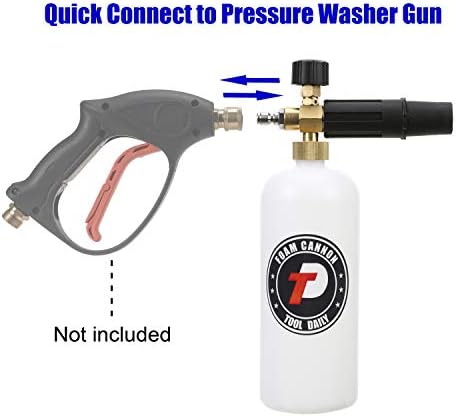 Tool Daily Foam Cannon, 1L, 1/4" Quick Connector, 5 Nozzle Tips - Image 2