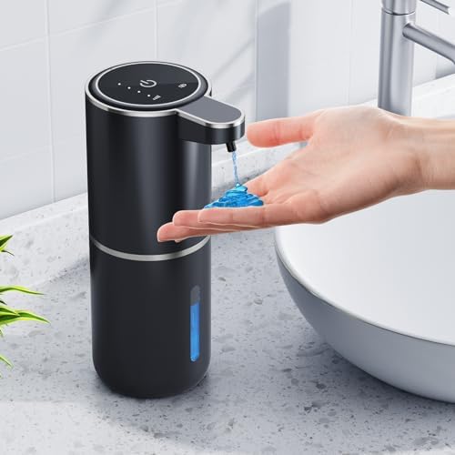 Touchless 380ml Soap Dispenser, Wall-Mount, USB Rechargeable, Infrared Sensor for Home/Office