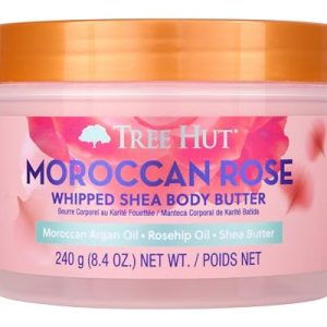 Tree Hut Moroccan Rose Whipped Shea Body Butter, 8.4oz, Lightweight & Hydrating