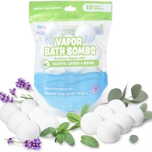 Tub Works Vapor Bath Bombs 12 Pack Kids Soothing Menthol Scent