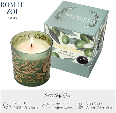 6oz Tuscan Olive Aromatherapy Soy Wax Jar Candle for Home Gifts - Image 2