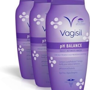 Vagisil Feminine Wash, pH Balanced, Gynecologist Tested, Hypoallergenic, 12 oz (Pack of 3)