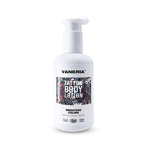 VANERIA Tattoo Lotion: Aftercare, Moisturizer, Prevents Fading, Natural Ingredients, 250ml