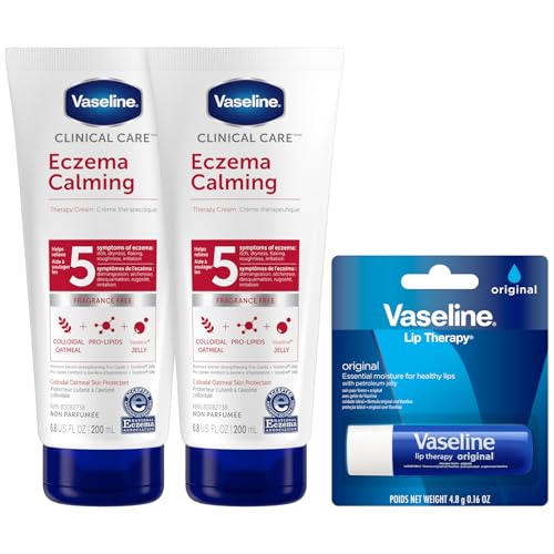 Vaseline Eczema Lotion 2-Pack with Colloidal Oatmeal + Lip Therapy Set