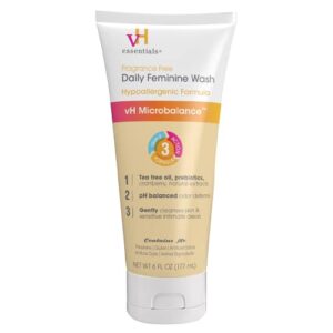 VH essentials Daily Feminine Wash - Fragrance-Free, Hypoallergenic, Tea Tree Oil, 6 Fl Oz