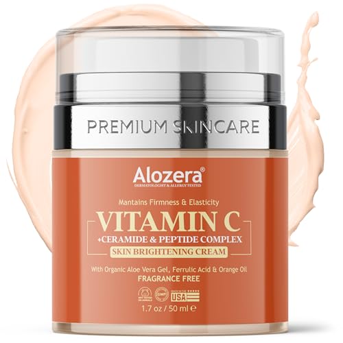 Vitamin C Face Cream 1.7 oz - Anti-Aging Moisturizer with Peptides & Hyaluronic Acid