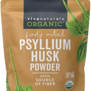 Viva Naturals Organic Psyllium Husk Powder, 24 oz - Vegan, Keto & Paleo Fiber Source