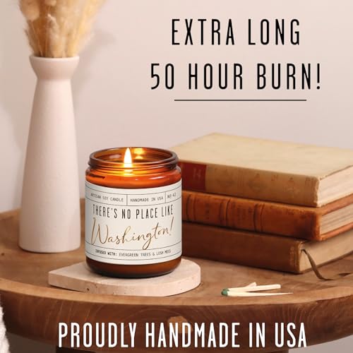 Washington Candle with Evergreen Trees & Moss - 9oz, 50Hr Burn, USA Made - Image 6