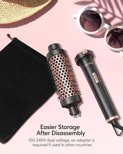 Wavytalk 1.5" Heated Round Brush, Detachable Head, Dual Voltage, Rose Gold - Image 6