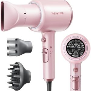 Wavytalk 1875W Professional Ionic Hair Dryer with Diffuser Millennial Pink Gentle Operation