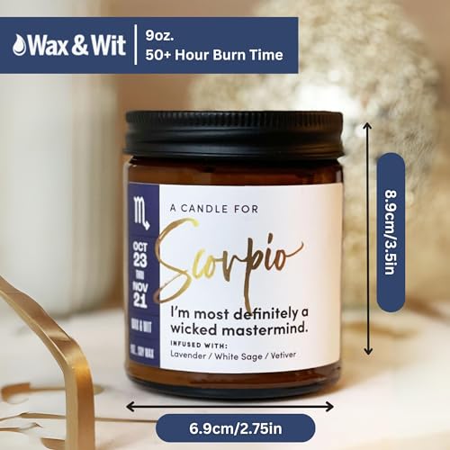 WAX & WIT Scorpio Zodiac Candle Gifts for Women - Birthday Gifts - Image 5