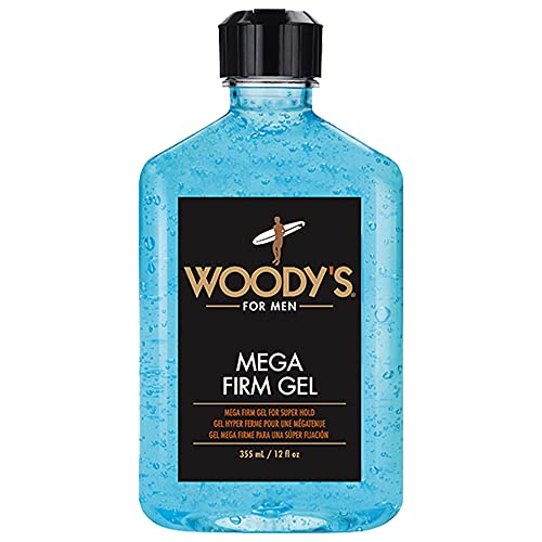 Woody's Mega Firm Alcohol-Free Gel for Men, 12 fl oz, Super Hold and Shine