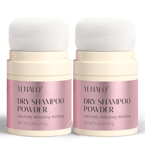 Ynalo Travel Size Dry Shampoo Powder 2 Pack - Non-Aerosol, No White Cast Formula